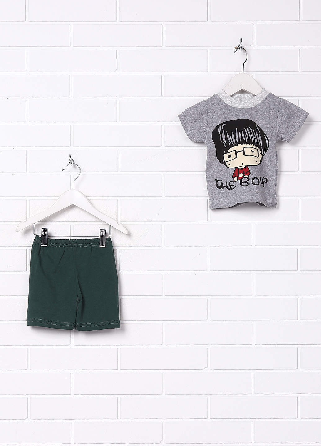 Темно-серый летний комплект (футболка, шорты) Byimamoslu