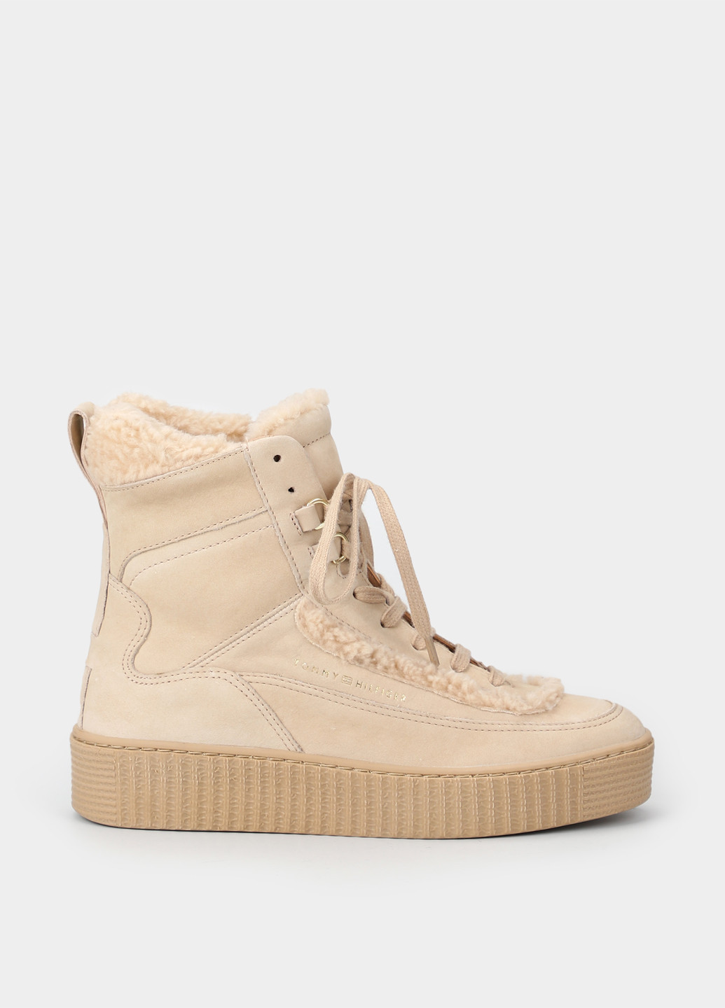 Осенние ботинки Tommy Hilfiger с мехом из натуральной замши, тканевые