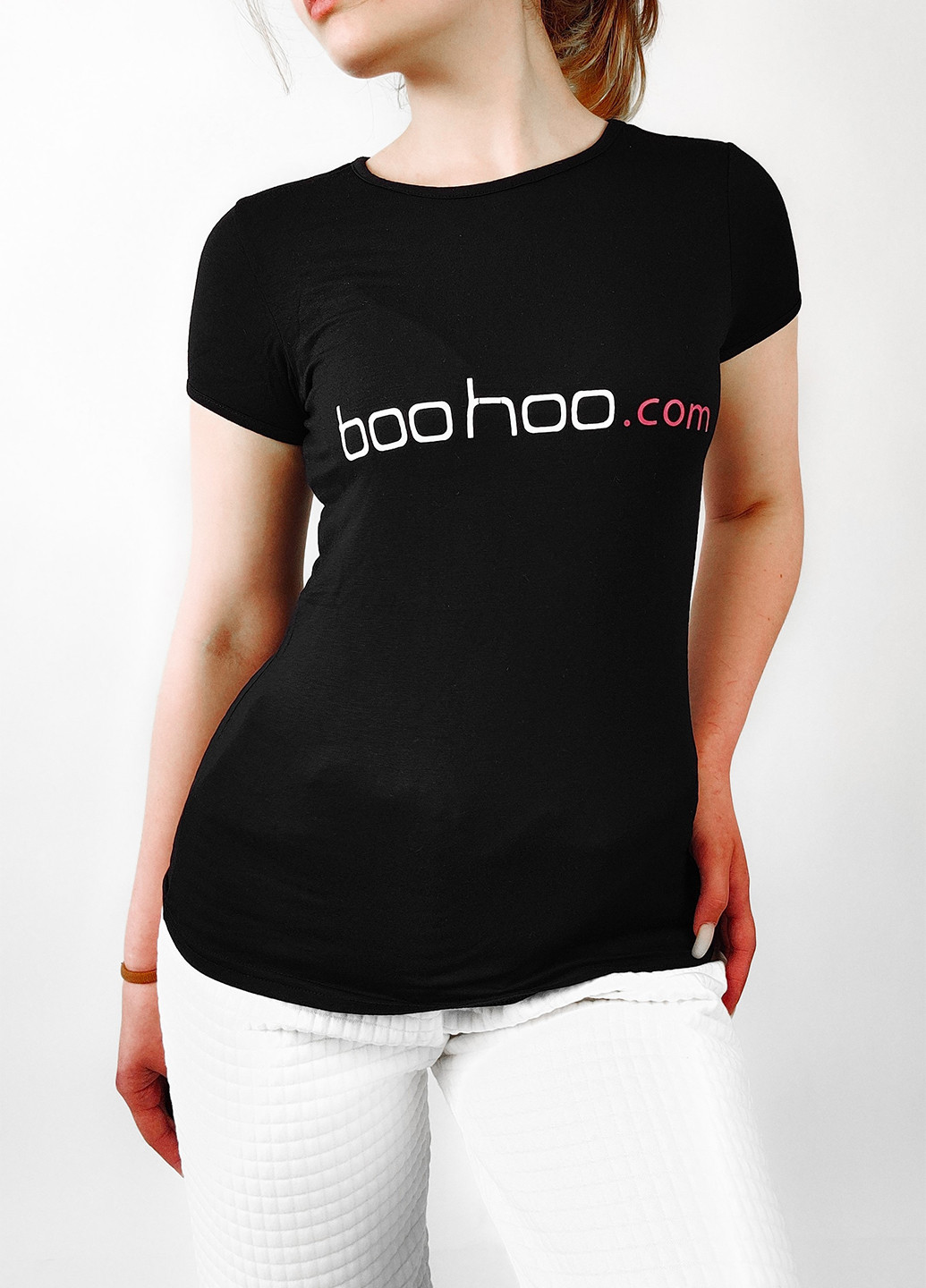 Чорна літня футболка для вагітних Boohoo