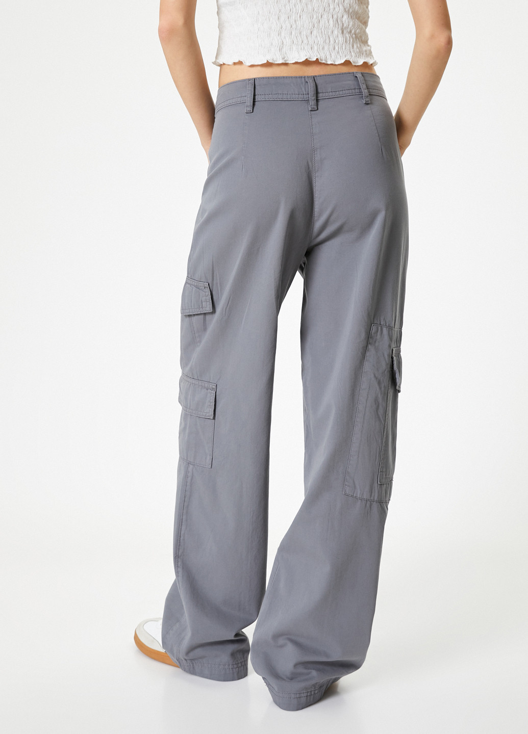 Серые кэжуал демисезонные карго, прямые брюки KOTON