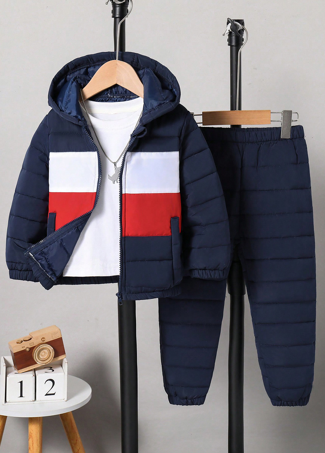 Темно-синий зимний костюм (куртка, брюки) SHEIN