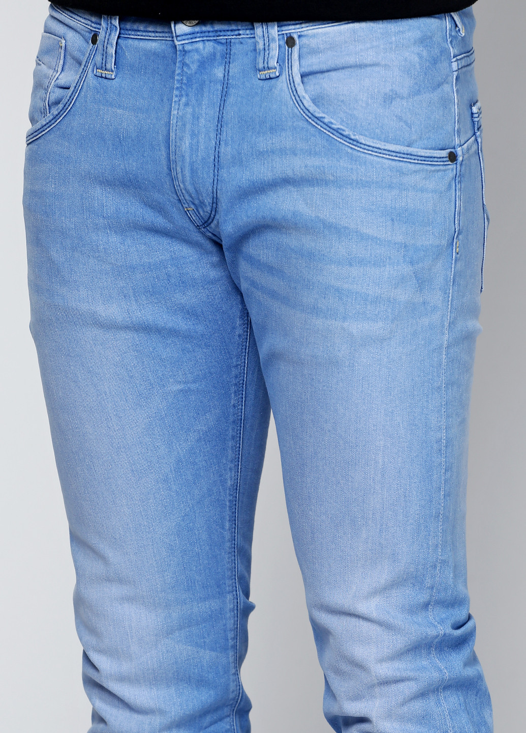 Джинсы Pepe Jeans завужені однотонні блакитні джинсові