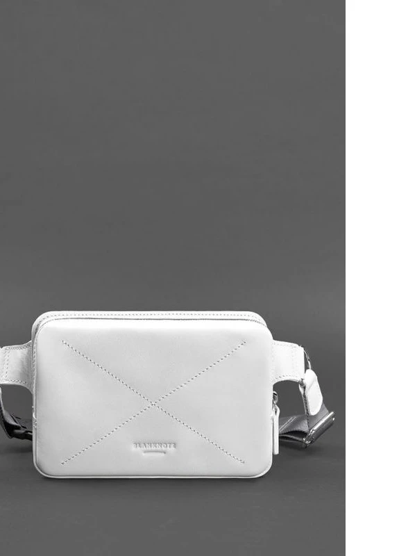 Кожаная женская поясная сумка Dropbag Mini белая BlankNote (235752787)