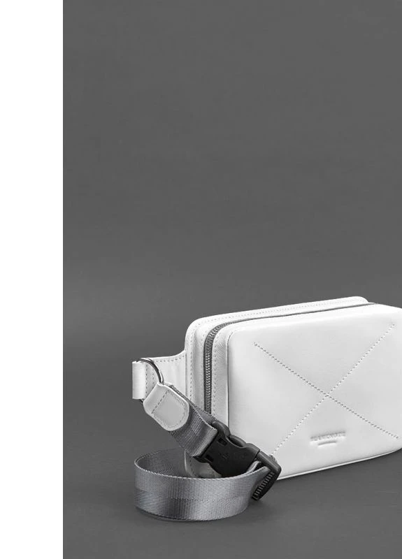 Кожаная женская поясная сумка Dropbag Mini белая BlankNote (235752787)