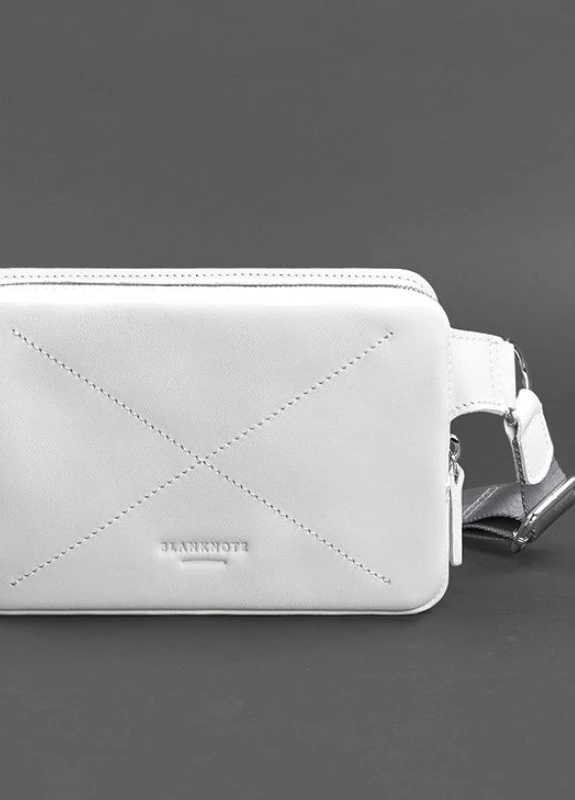 Кожаная женская поясная сумка Dropbag Mini белая BlankNote (235752787)