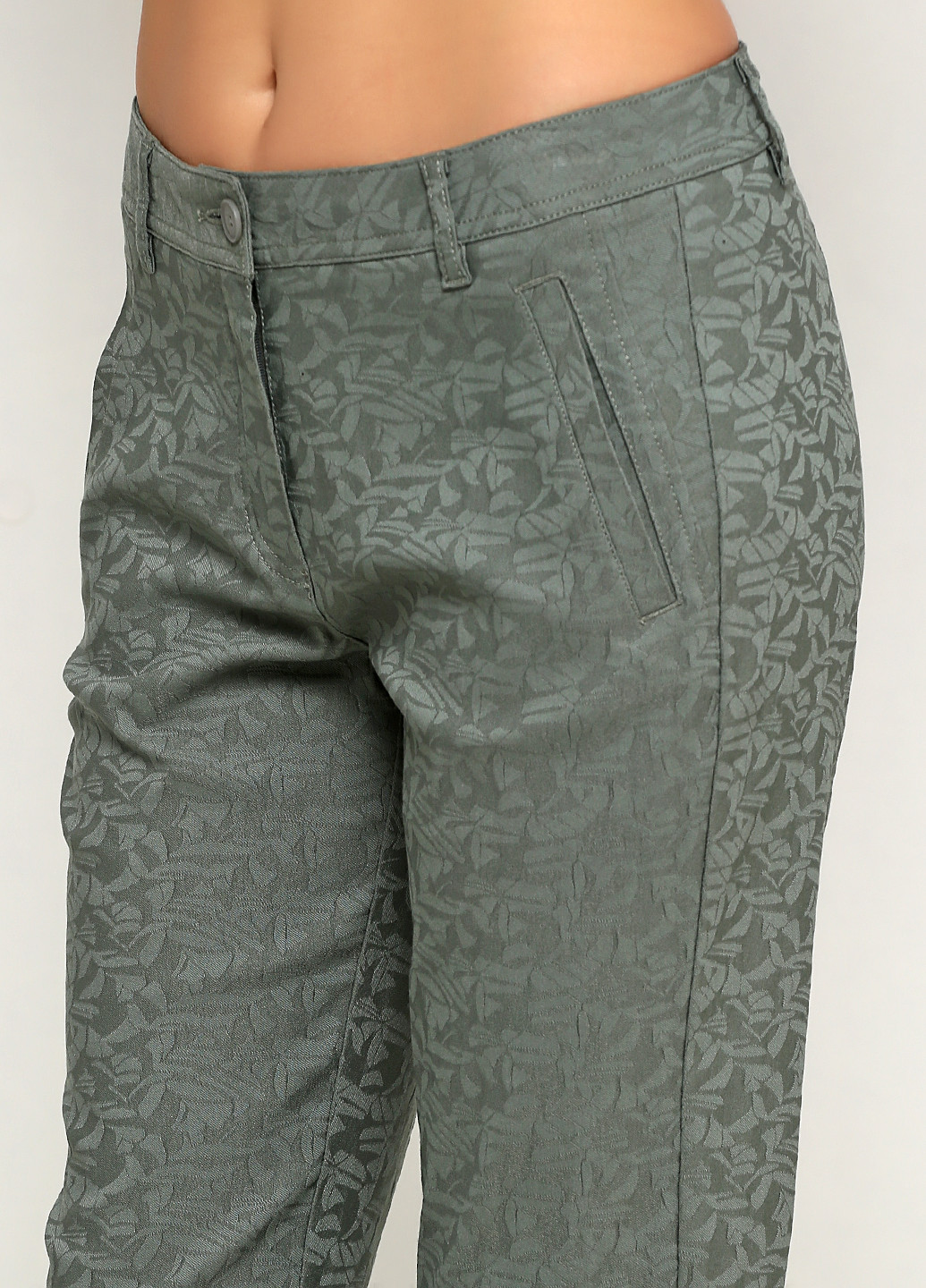 Оливково-зеленые кэжуал демисезонные зауженные брюки Share