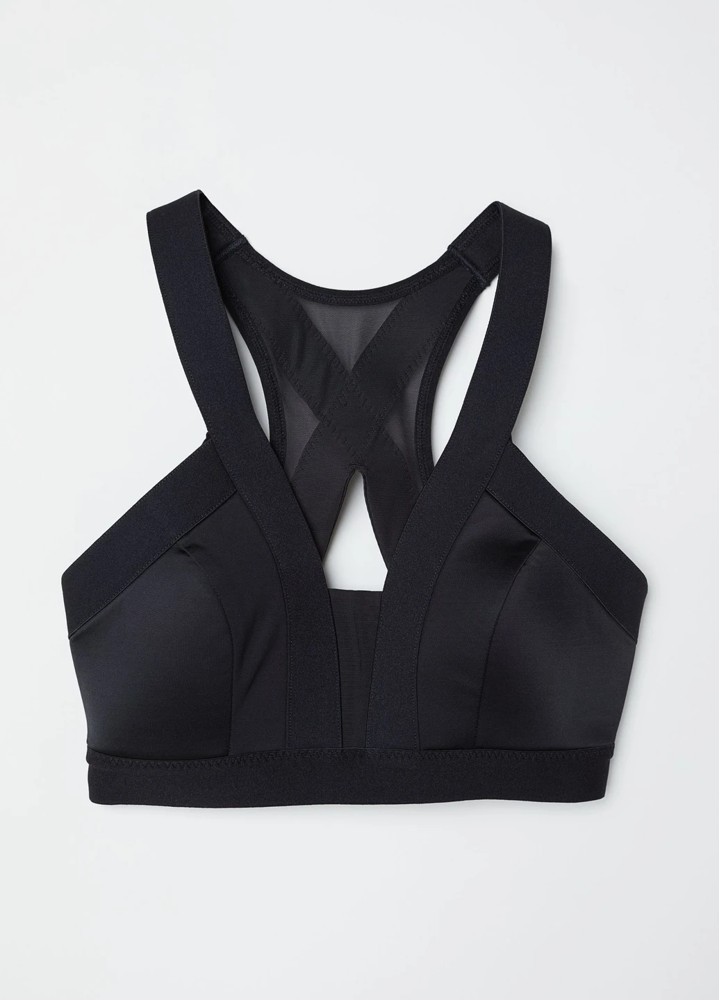 Чёрный спортивный бюстгальтер H&M полиамид