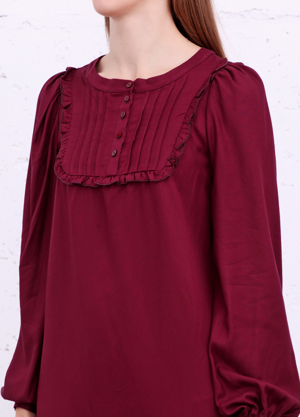 Темно-красное кэжуал платье Jhiva однотонное