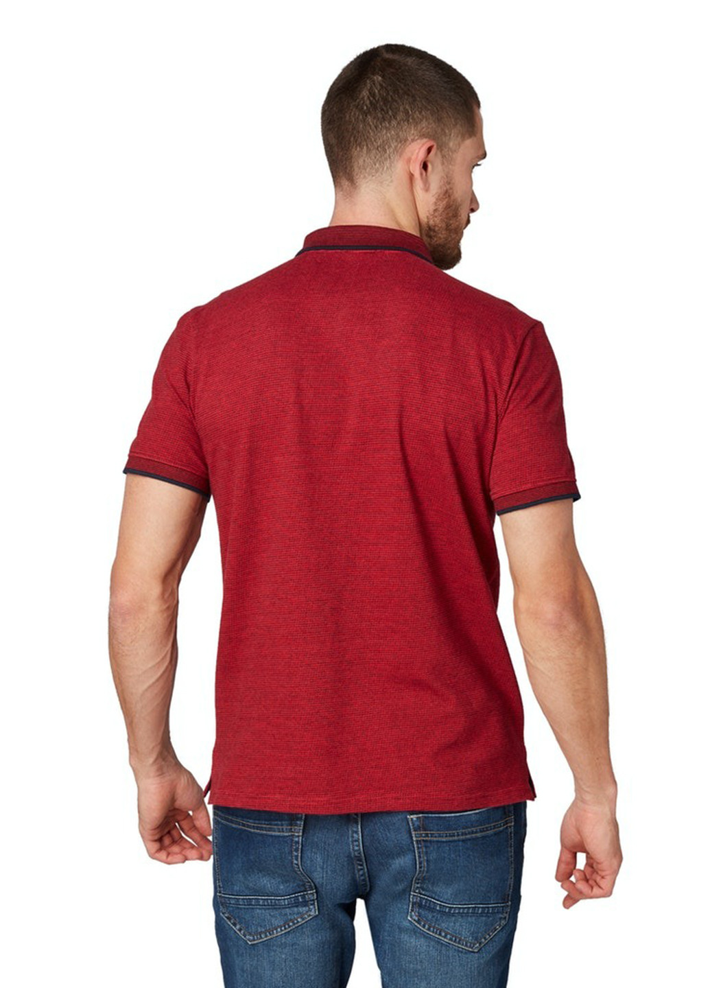 Бордовая футболка-поло для мужчин Tom Tailor меланжевая