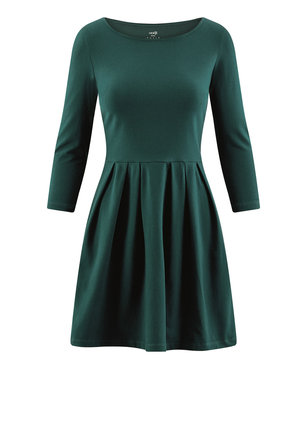 Темно-зелена кежуал сукня Oodji однотонна