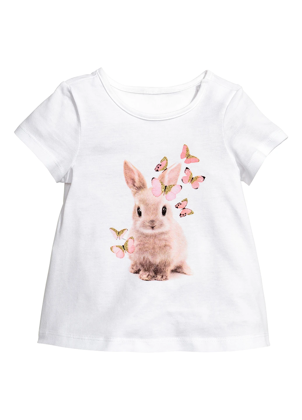 Біла літня футболка з коротким рукавом H&M
