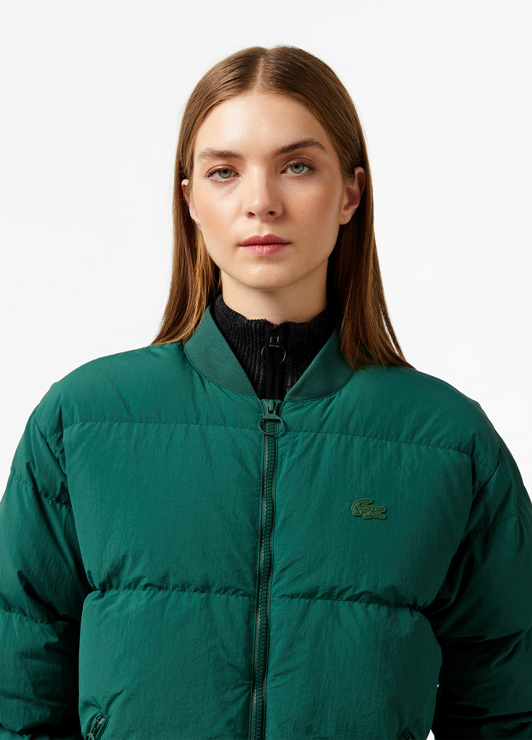 Темно-зелена демісезонна куртка Lacoste