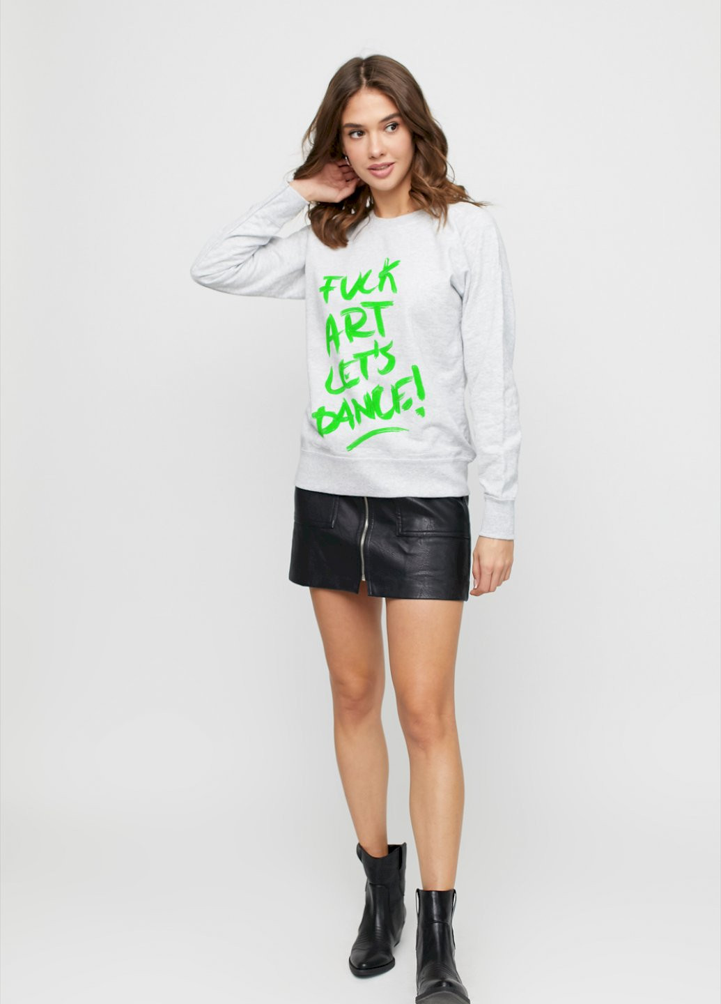 Сірий світшоти жіночий / no flis / YAPPI малюнок (208439577)