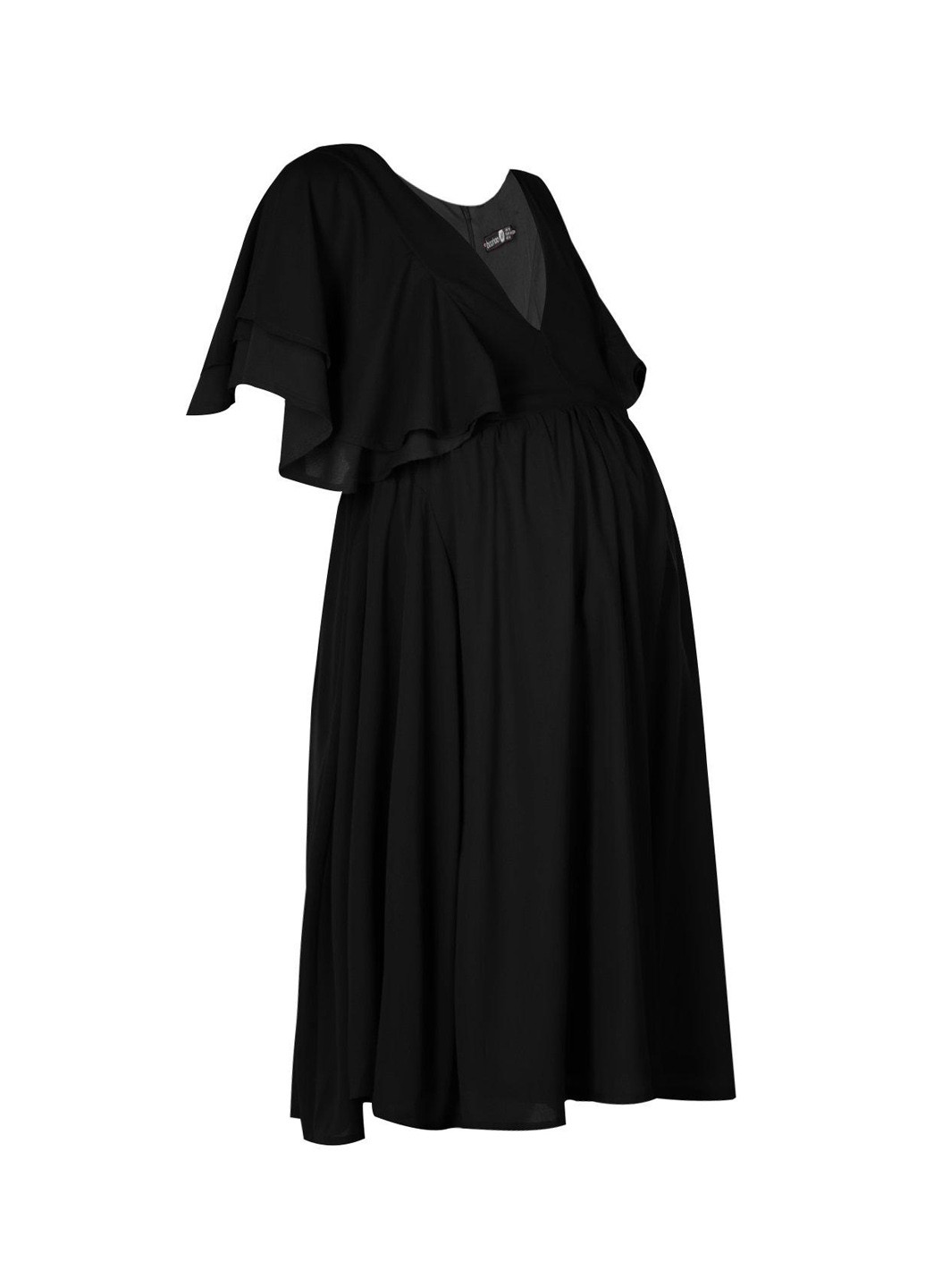 Черное кэжуал платье для беременных в стиле ампир Boohoo однотонное