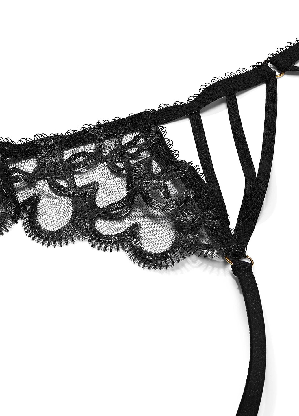 Чорний демісезонний комплект (трусики, пояс для панчіх) Victoria's Secret