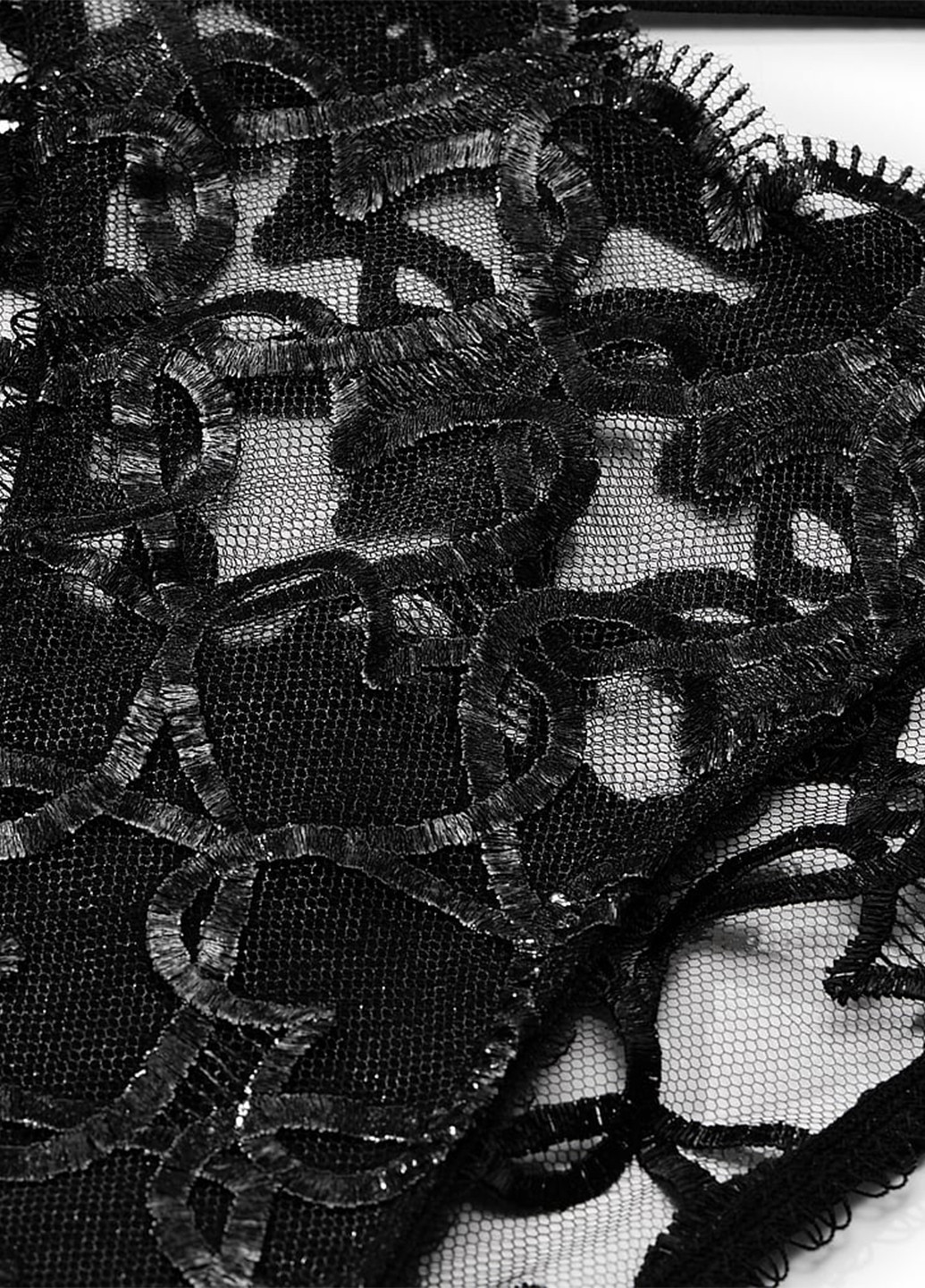 Чорний демісезонний комплект (трусики, пояс для панчіх) Victoria's Secret