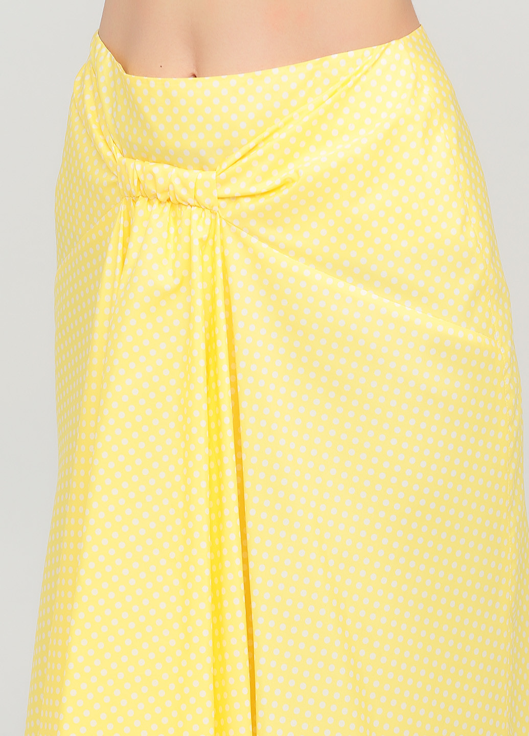 Светло-желтая кэжуал в горошек юбка The J. Peterman Company клешированная