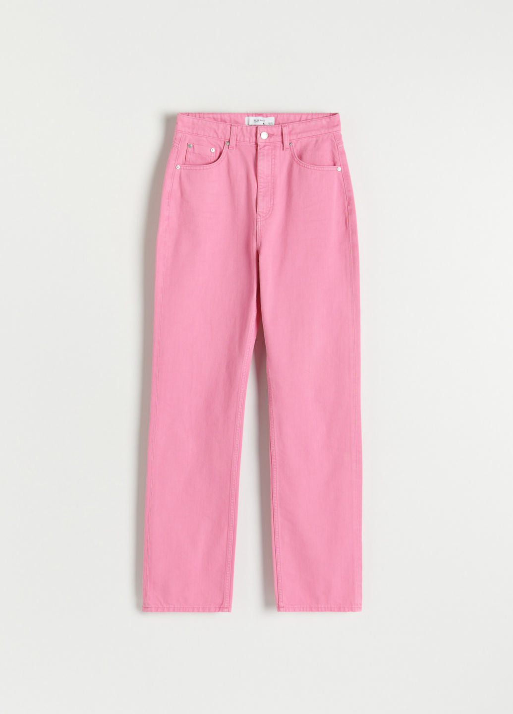 Розовые джинсовые демисезонные прямые брюки Reserved
