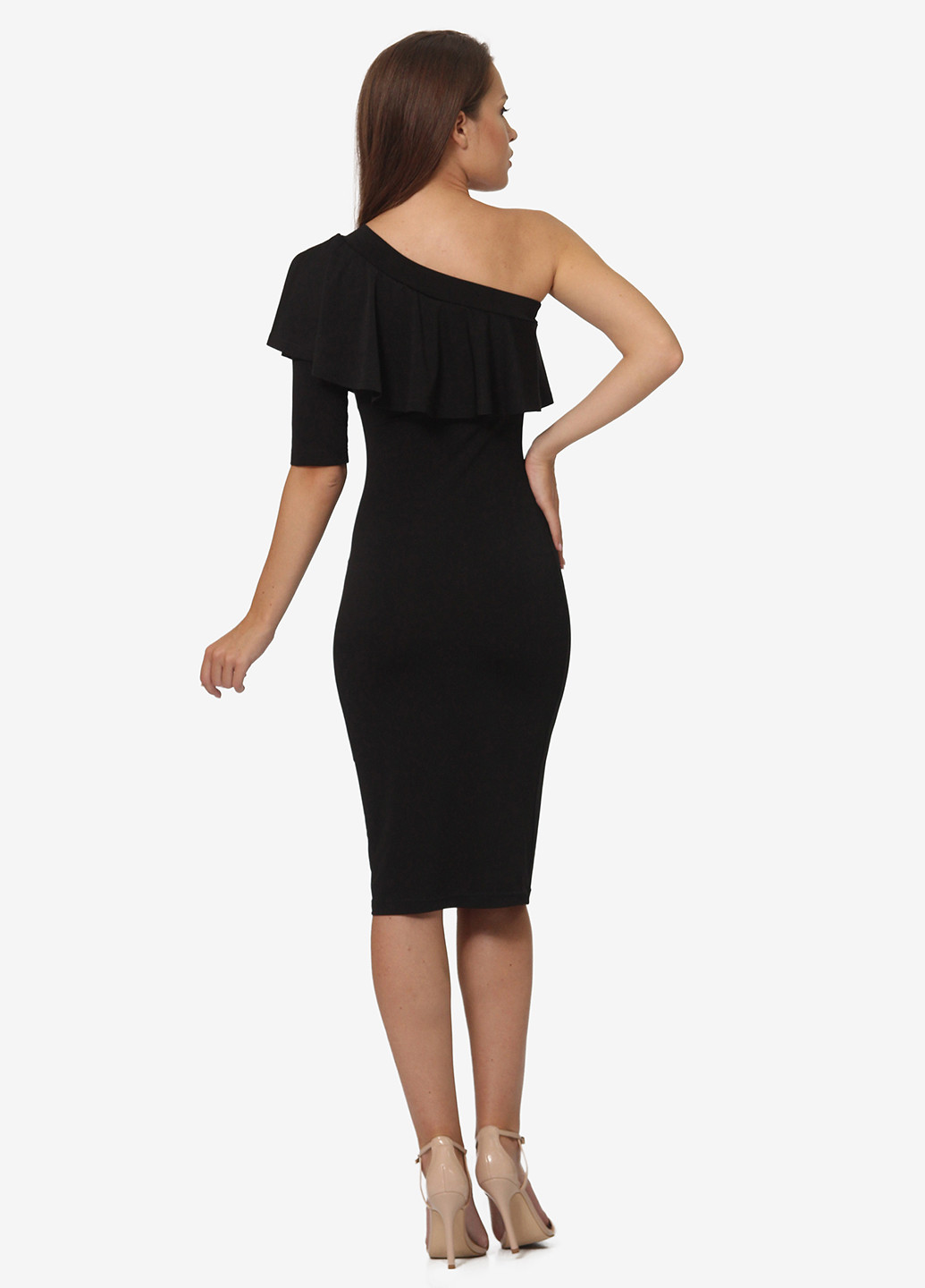 Черное коктейльное платье футляр Agata Webers однотонное