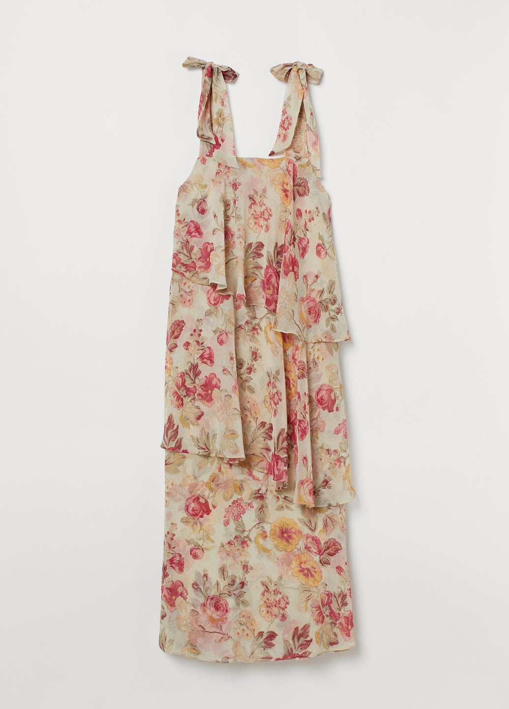 Світло-бежева кежуал плаття, сукня H&M з квітковим принтом