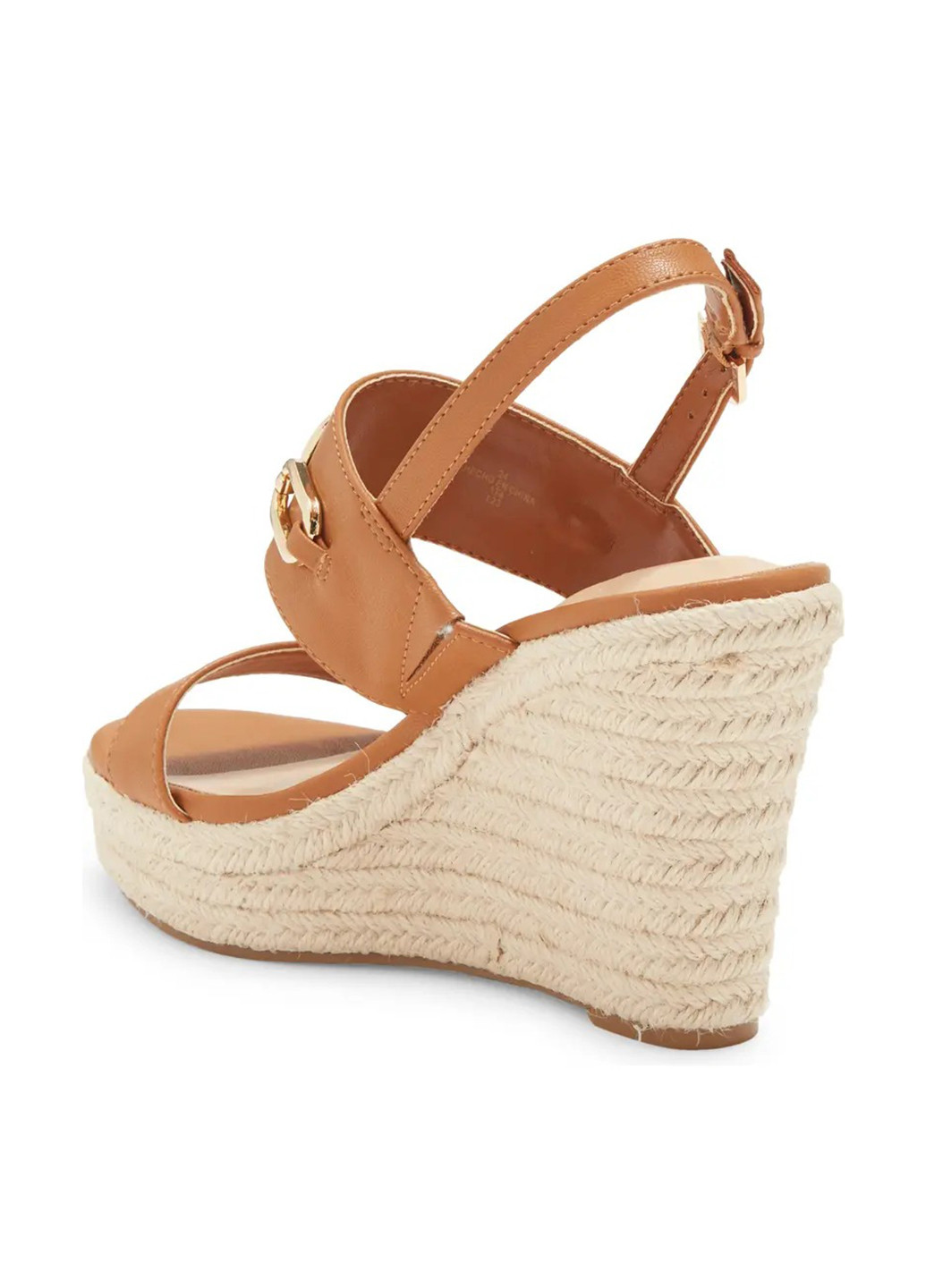 Светло-коричневые босоножки Tommy Hilfiger с ремешком на плетеной подошве, с логотипом