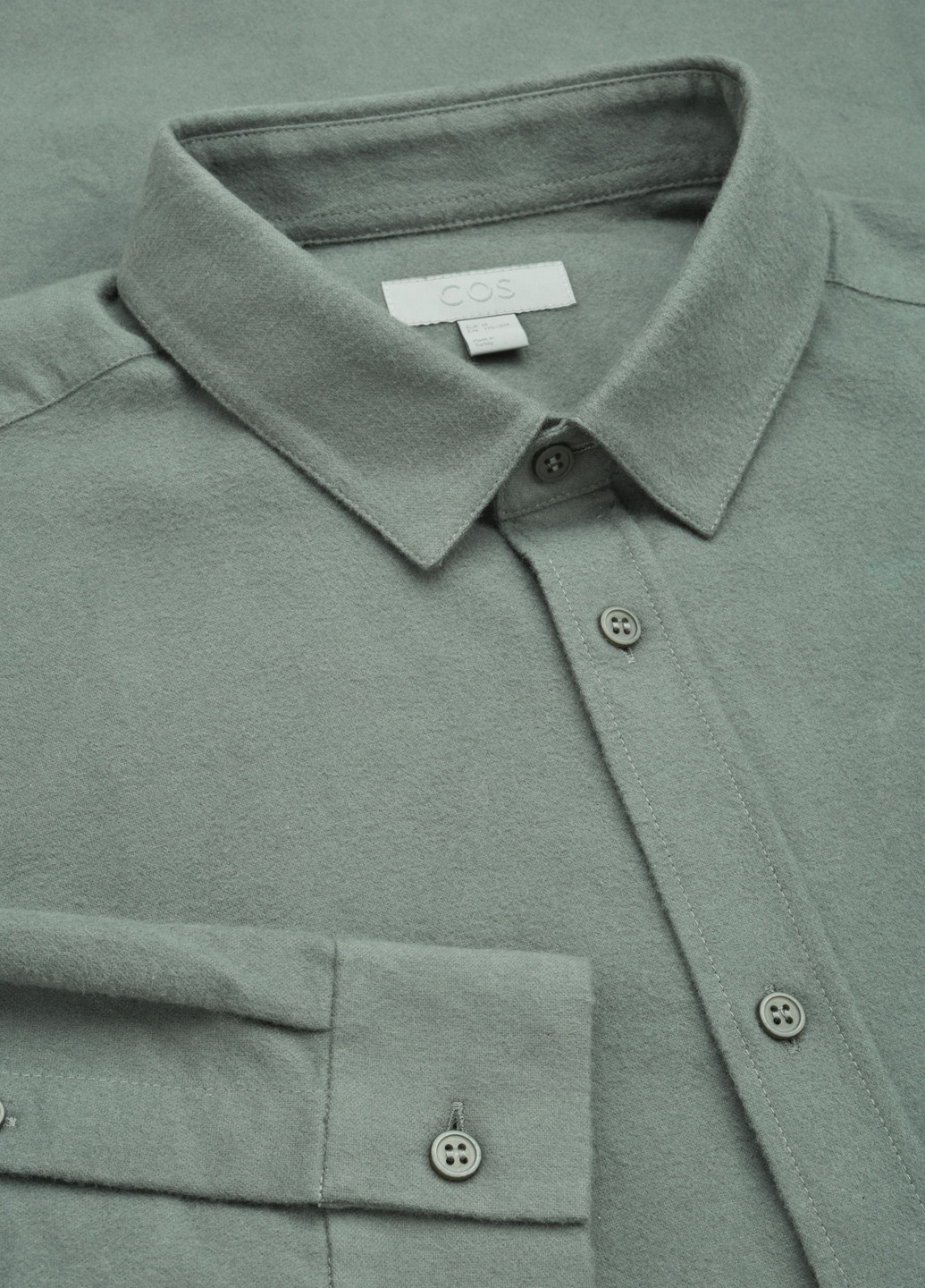 Оливковая кэжуал рубашка Cos с длинным рукавом
