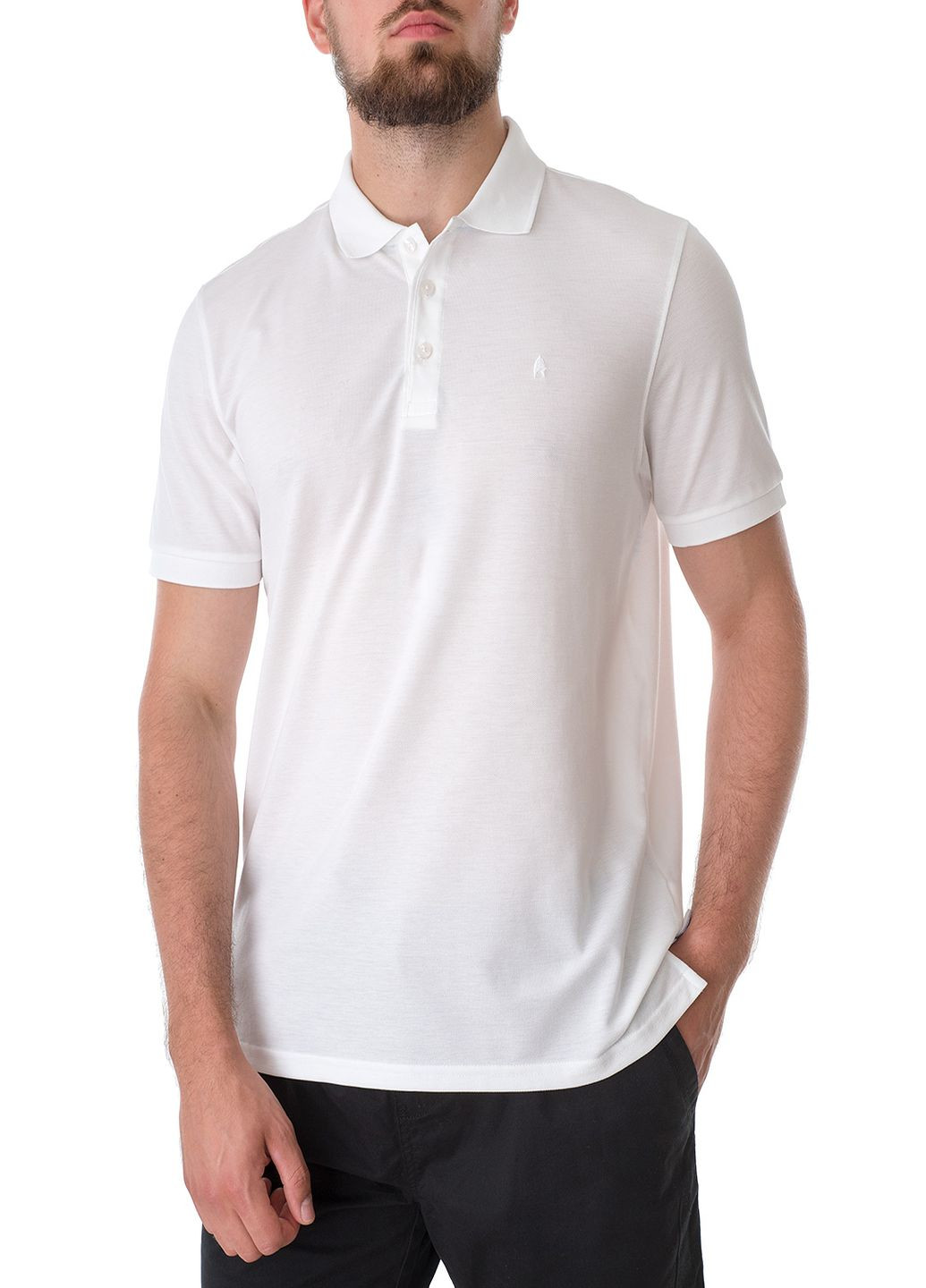 Белая футболка-поло для мужчин Ragman однотонная