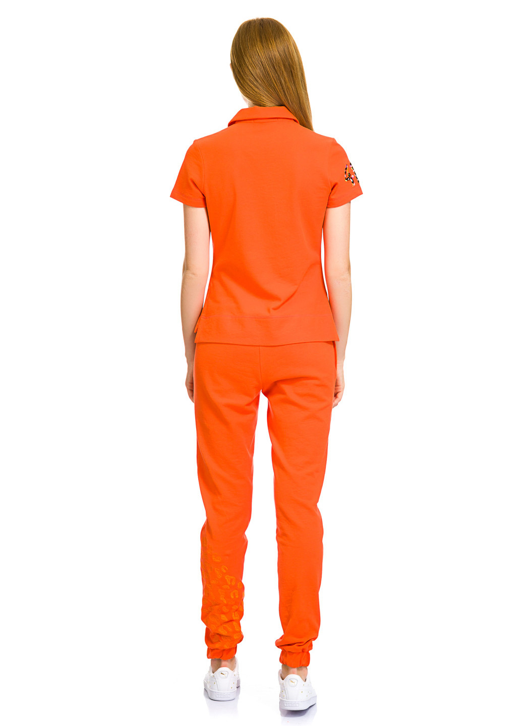 Оранжевая женская футболка-поло For Friends с надписью