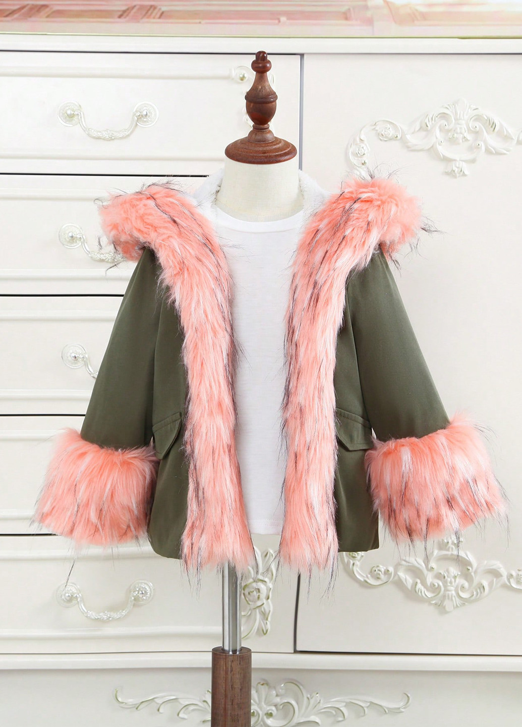 Комбинированная зимняя куртка куртка-пальто SHEIN