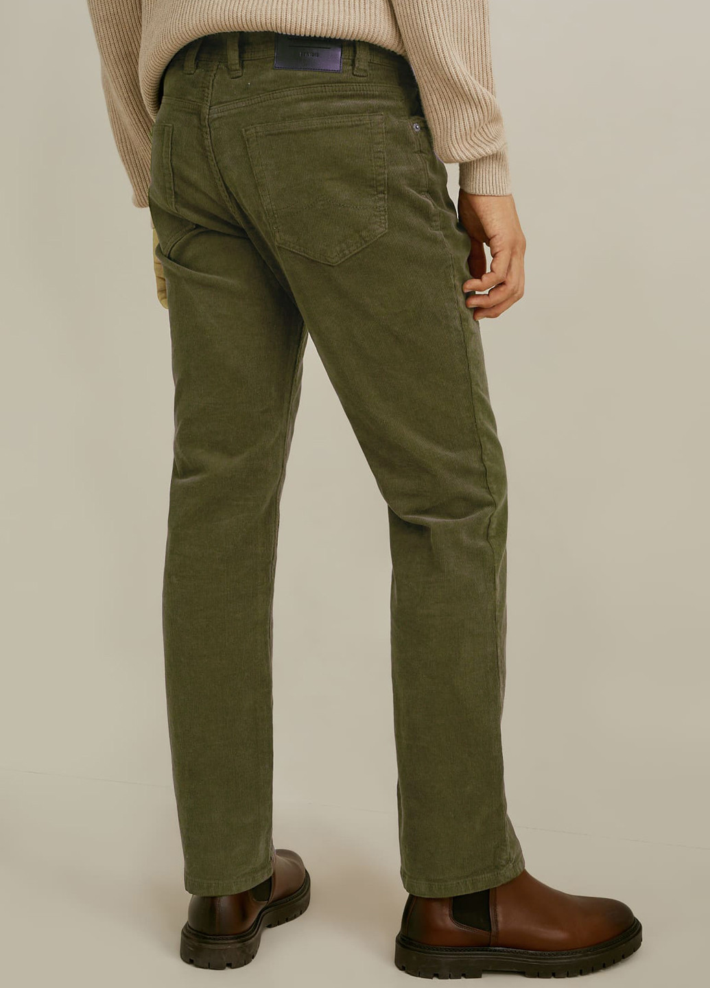 Зеленые кэжуал демисезонные прямые брюки C&A