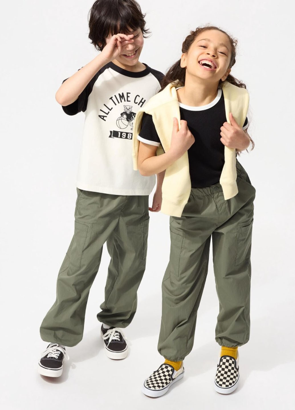 Хаки кэжуал демисезонные джоггеры, карго брюки Uniqlo