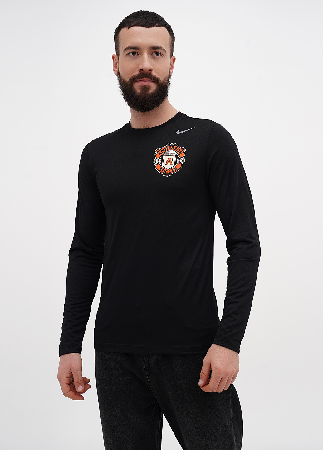 Лонгслів Nike напис чорний спортивні поліестер