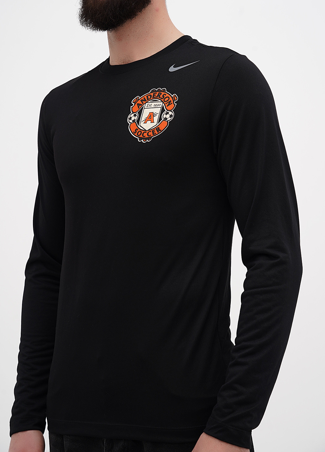 Лонгслів Nike напис чорний спортивні поліестер