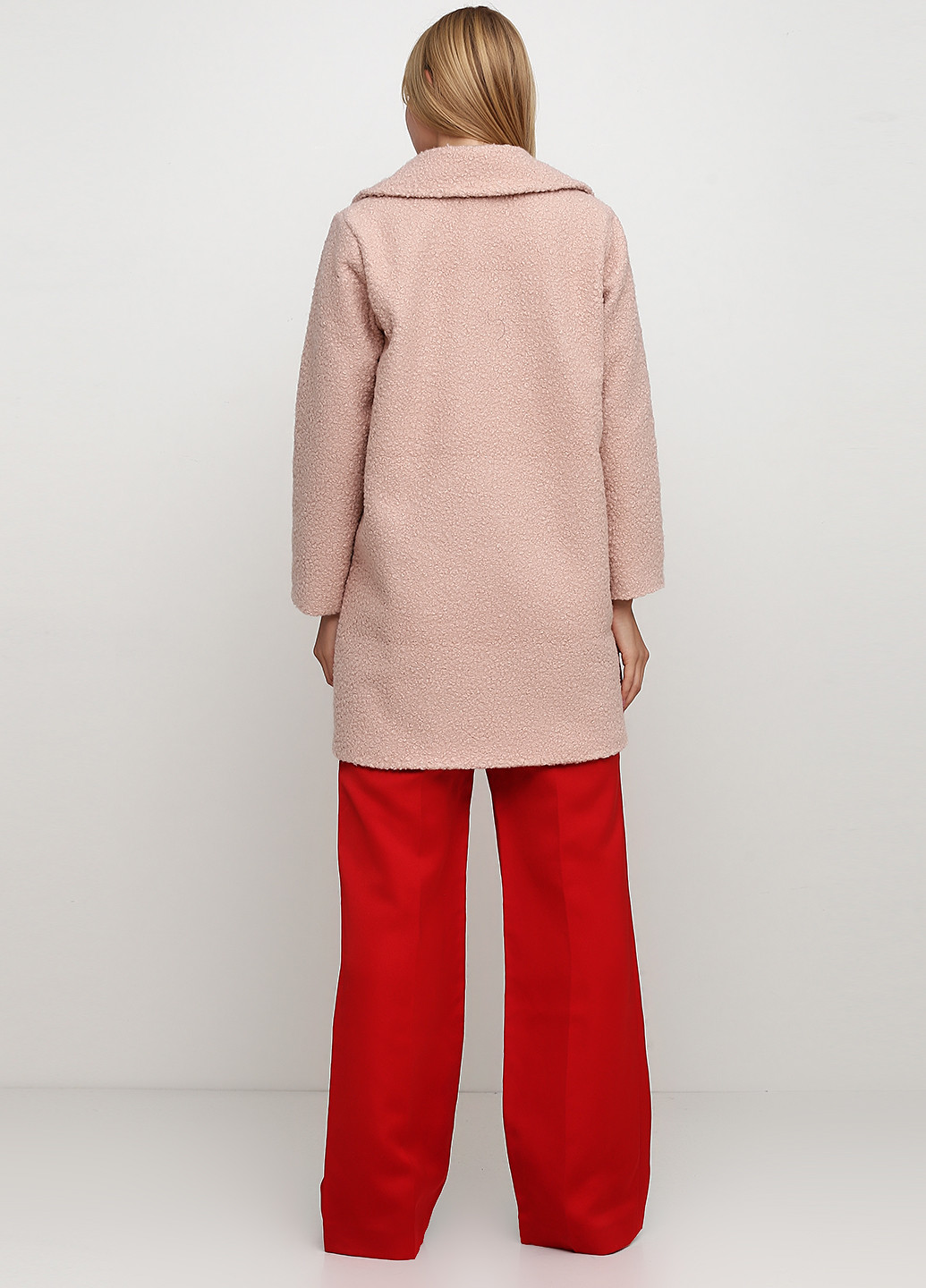 Розовое демисезонное Пальто двубортное Italy Moda