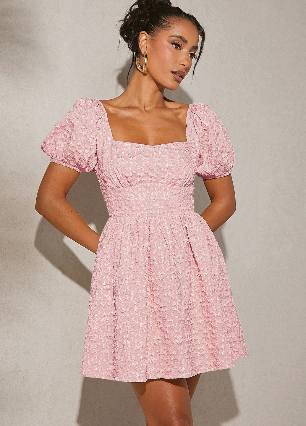 Рожева кежуал сукня з відкритою спиною SHEIN однотонна