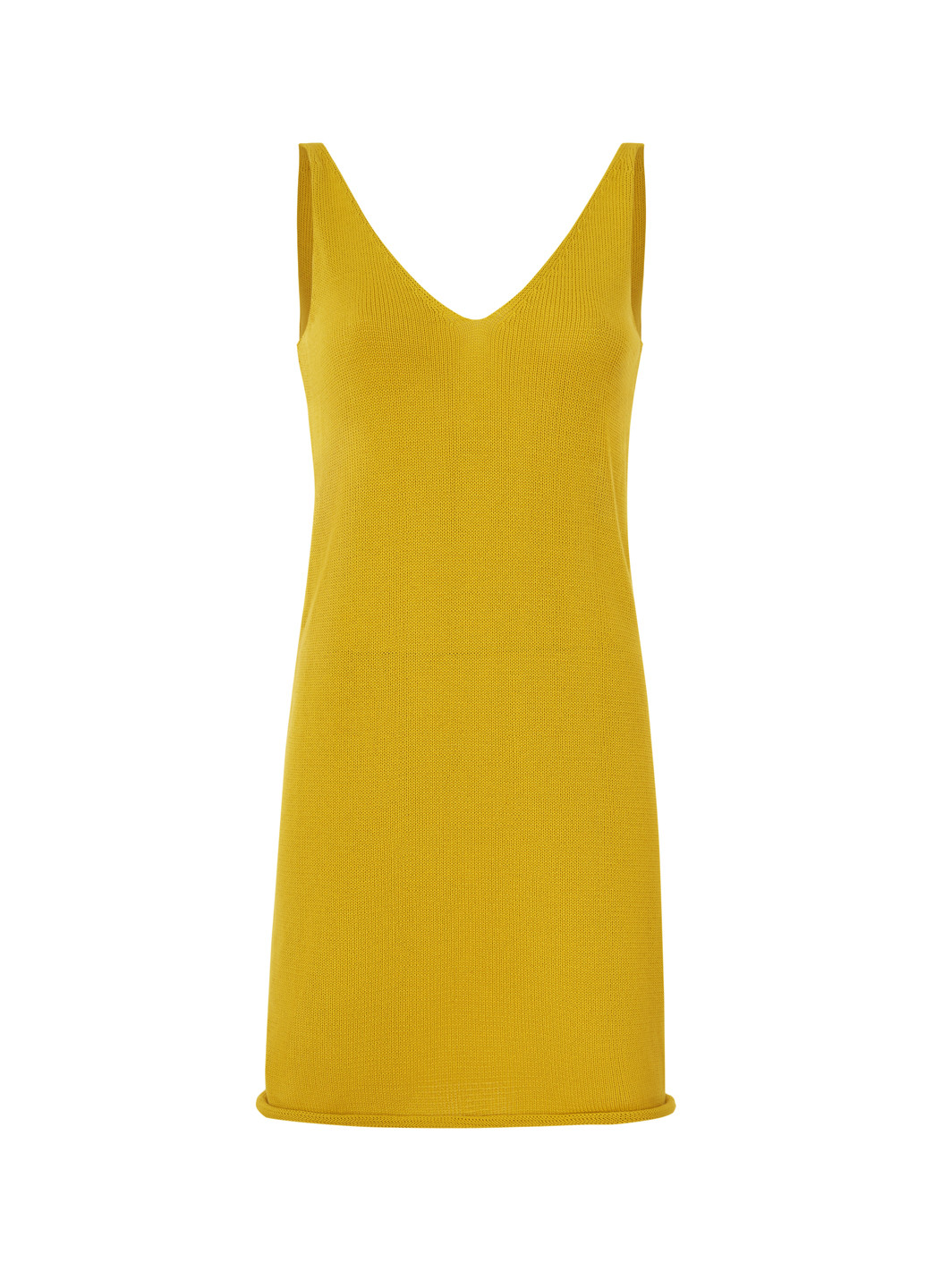 Жовтий кежуал сукня силуетна, з відкритою спиною WKMF однотонна