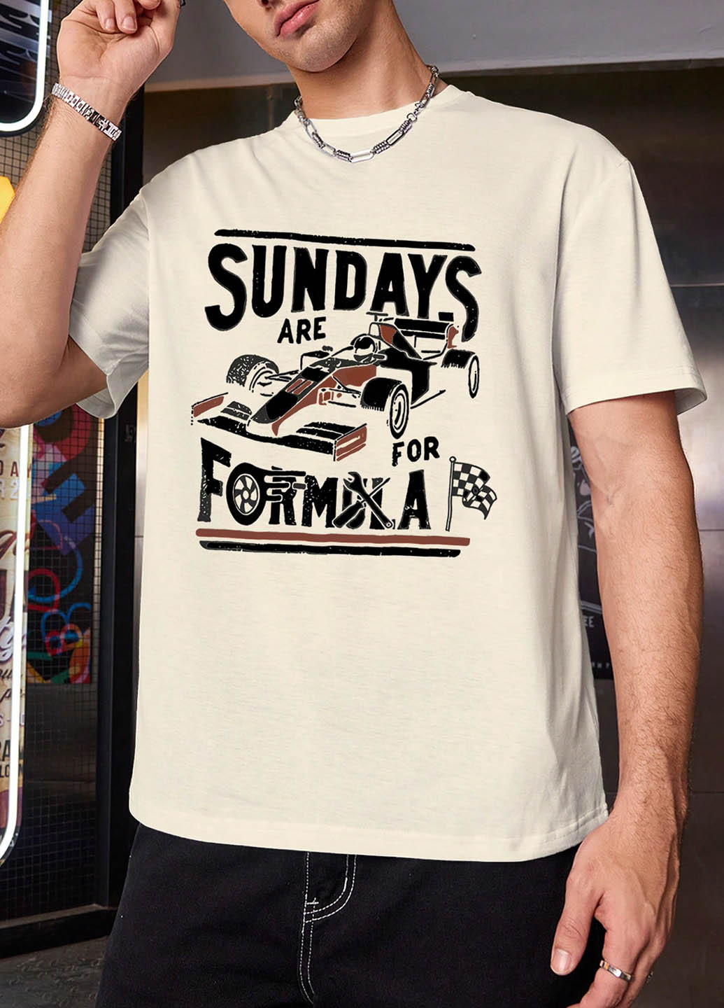 Кремовая футболка SHEIN