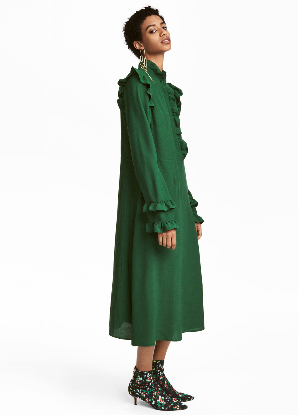 Зеленое кэжуал платье H&M