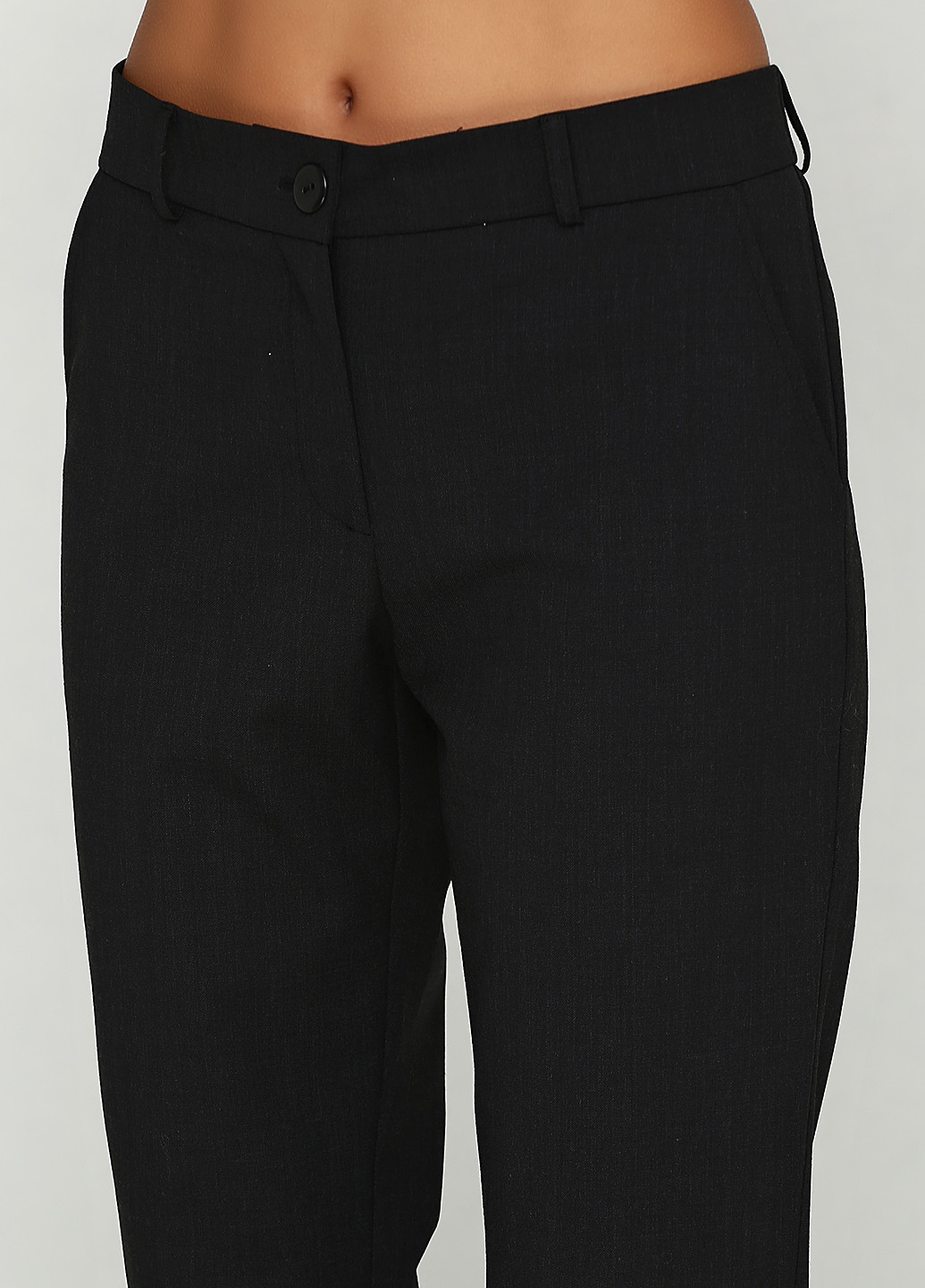 Темно-серые кэжуал демисезонные прямые брюки Basic Story