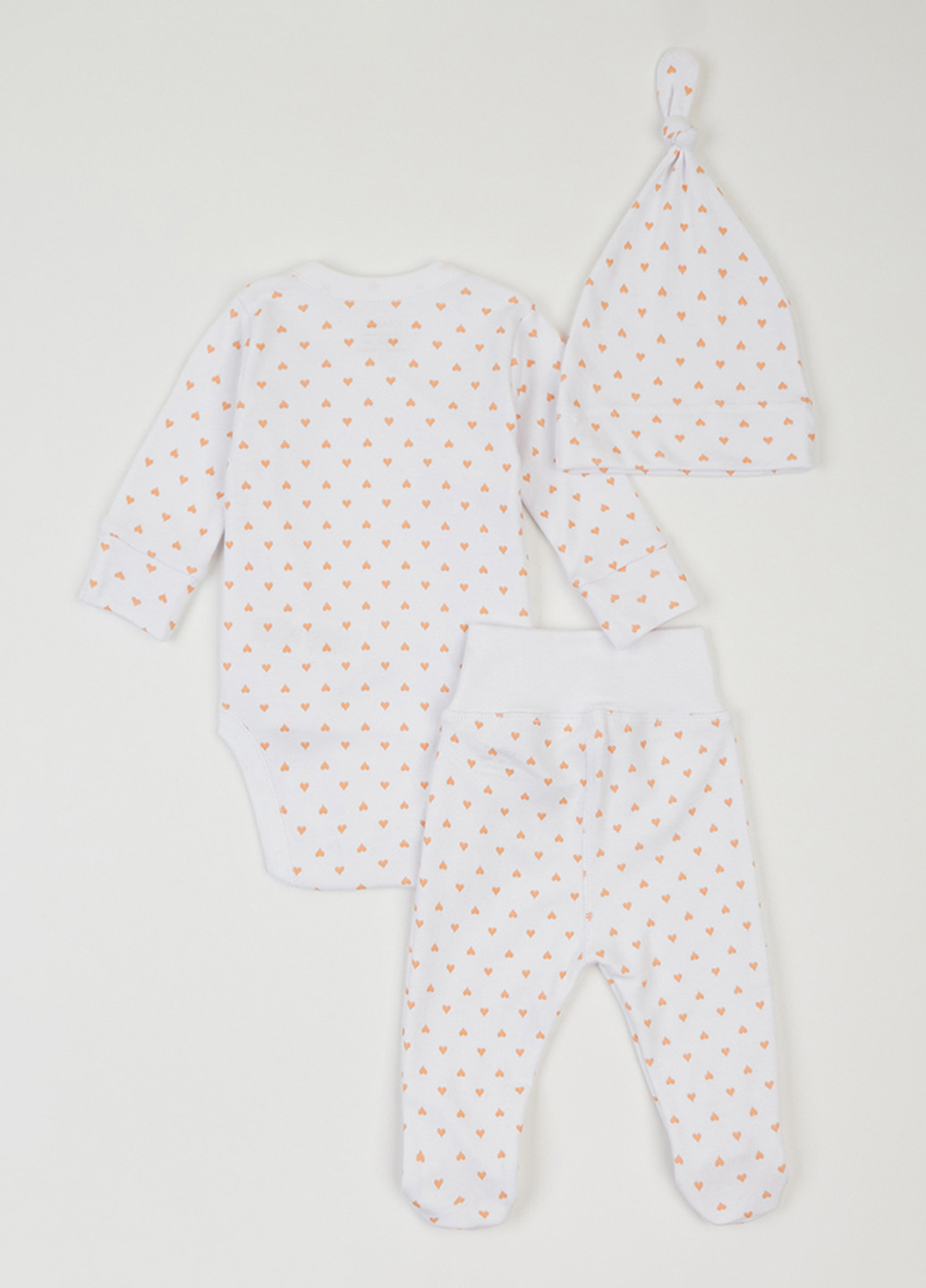 Білий демісезонний комплект (шапка, боді, повзунки) KRAKO