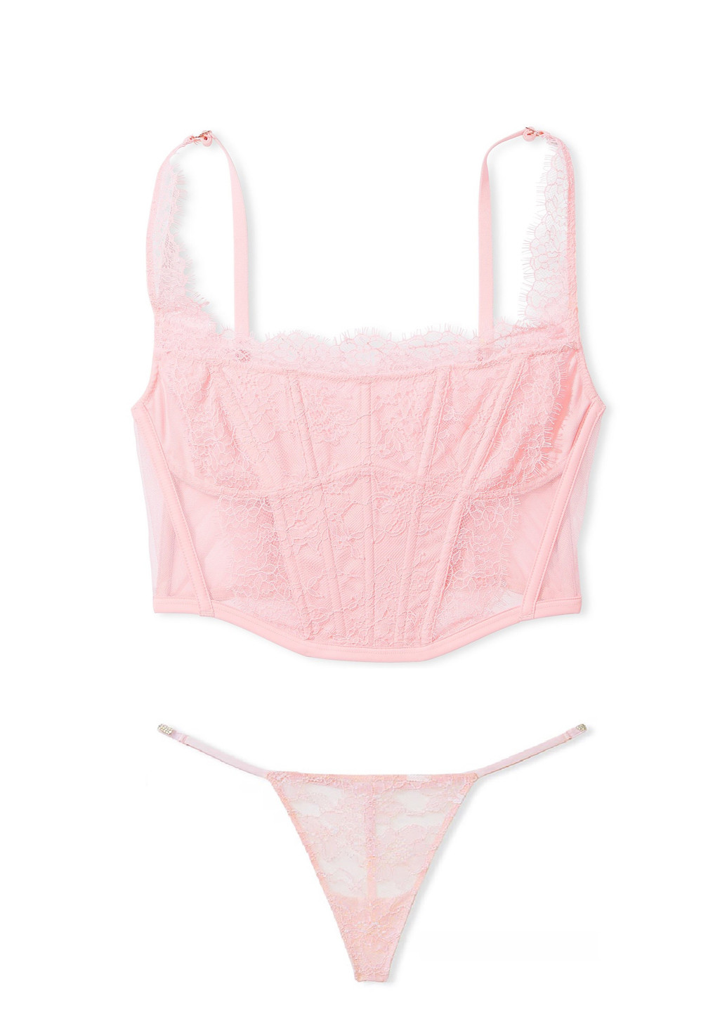 Светло-розовый демисезонный комплект (бюстгальтер, трусики) Victoria's Secret