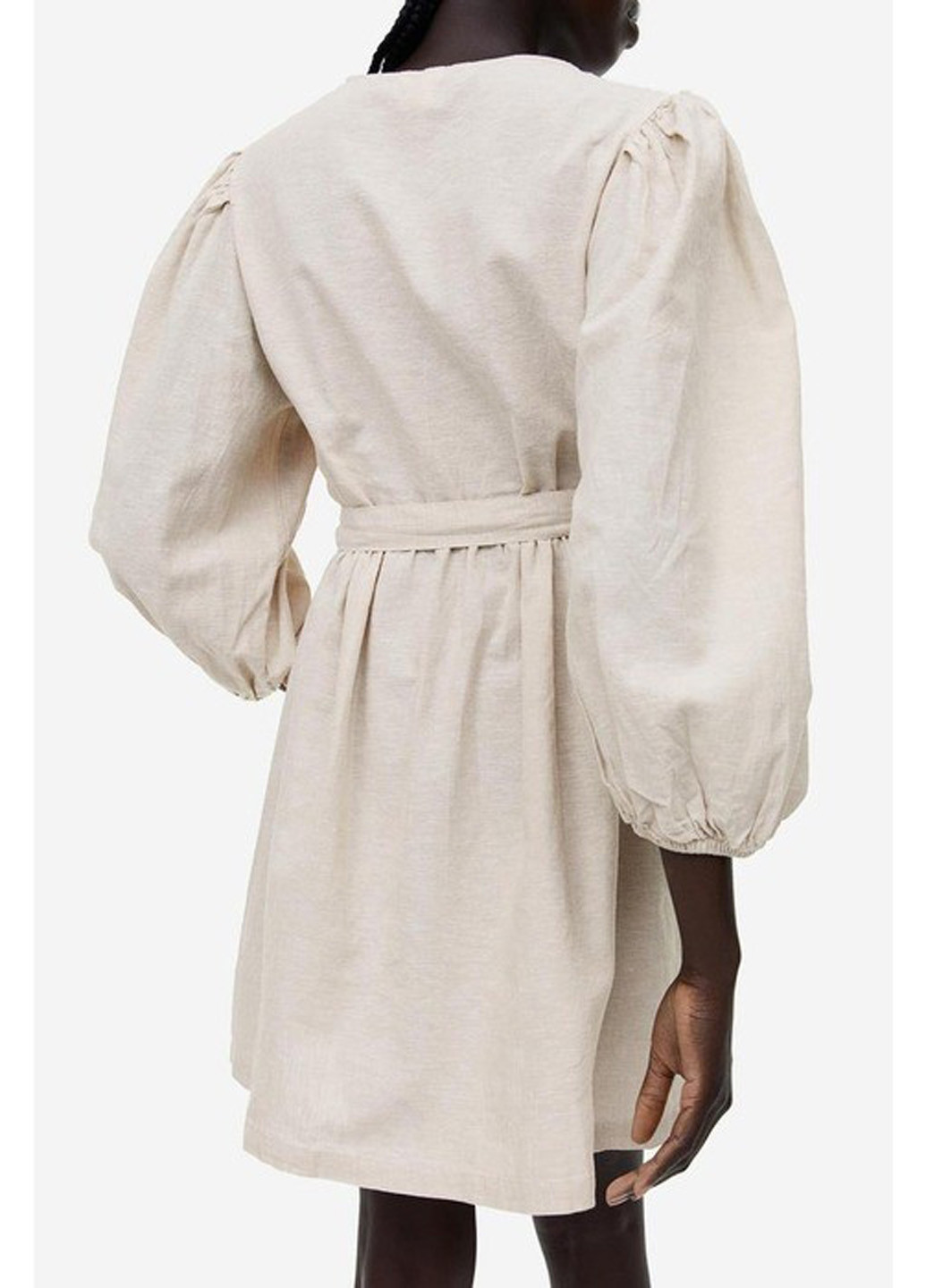 Світло-бежева кежуал сукня на запах H&M однотонна