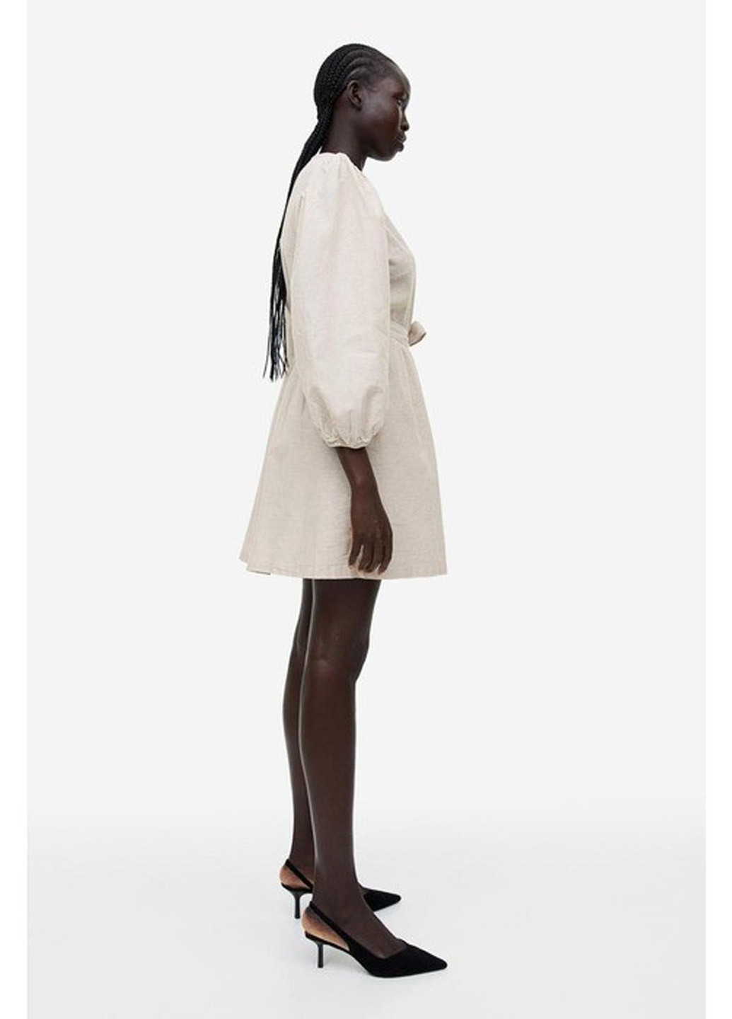 Світло-бежева кежуал сукня на запах H&M однотонна