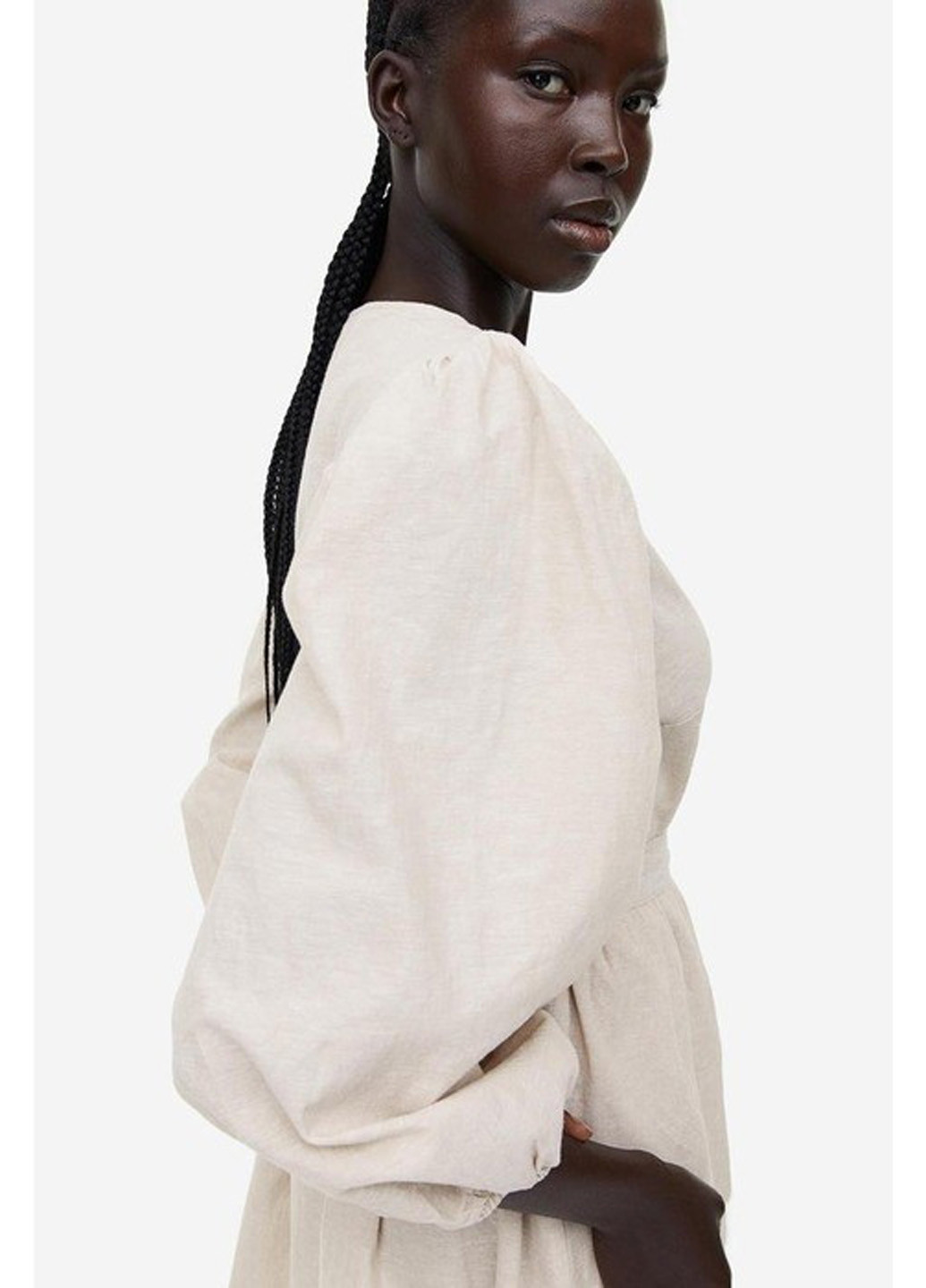 Світло-бежева кежуал сукня на запах H&M однотонна