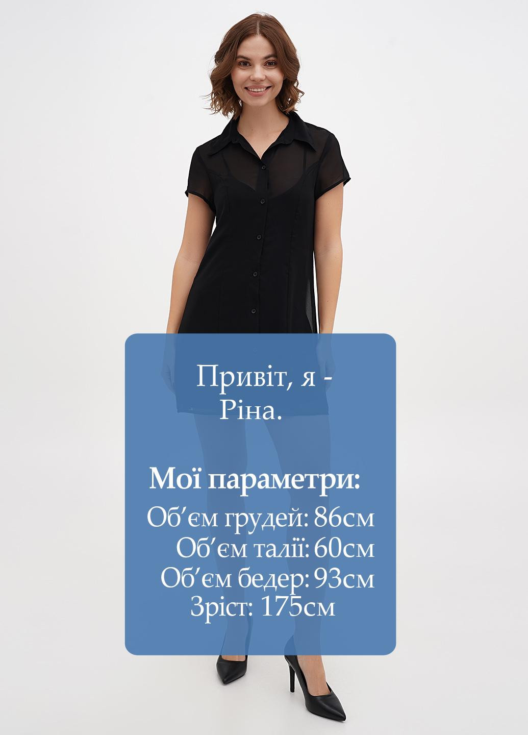 Черное кэжуал платье рубашка H&M однотонное