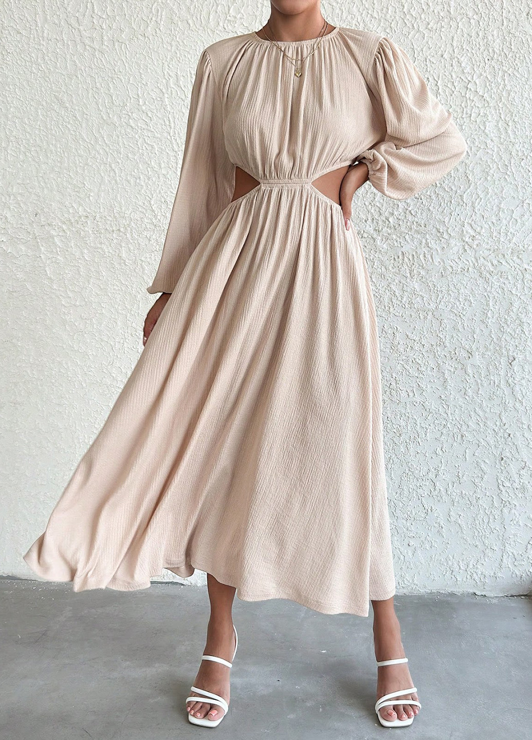 Світло-рожева вечірня, кежуал сукня а-силует SHEIN однотонна