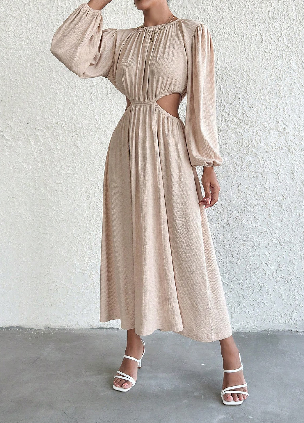 Світло-рожева вечірня, кежуал сукня а-силует SHEIN однотонна