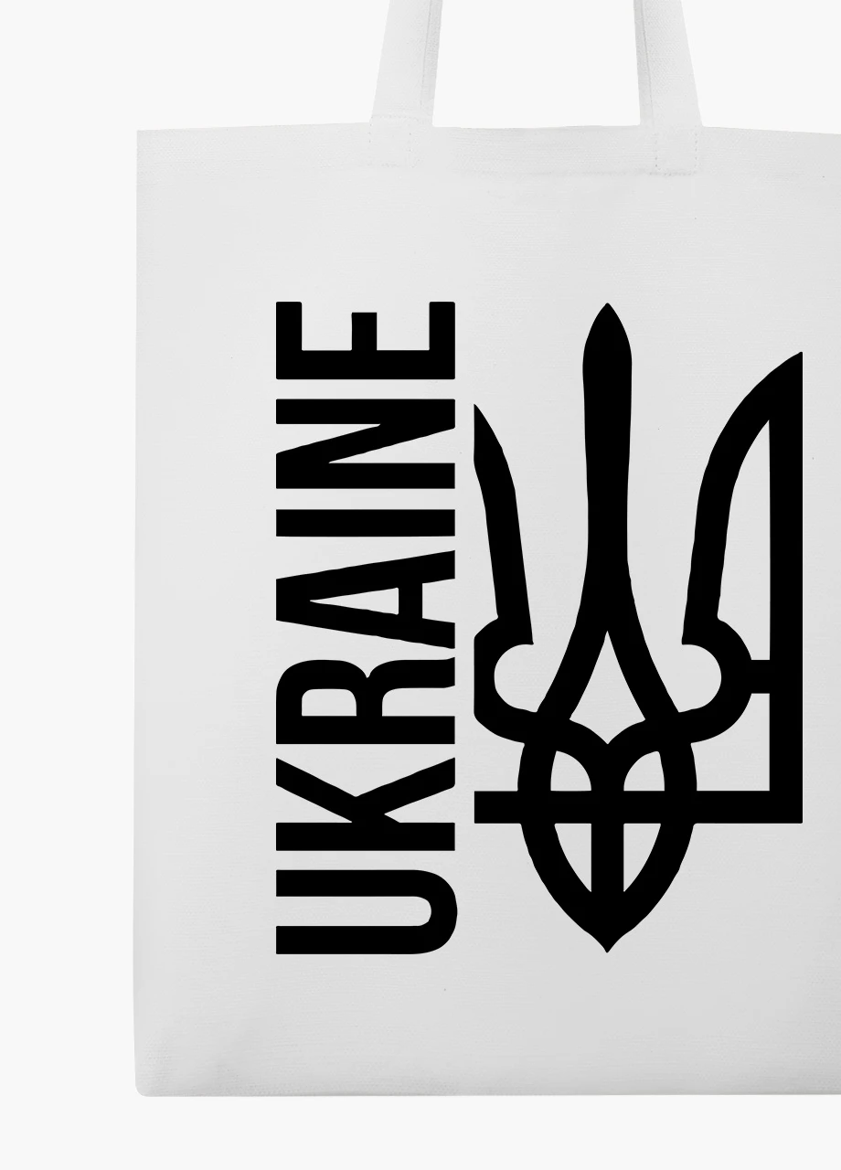 Эко сумка Украина (9227-3794-WT2) белая классическая MobiPrint (253484577)