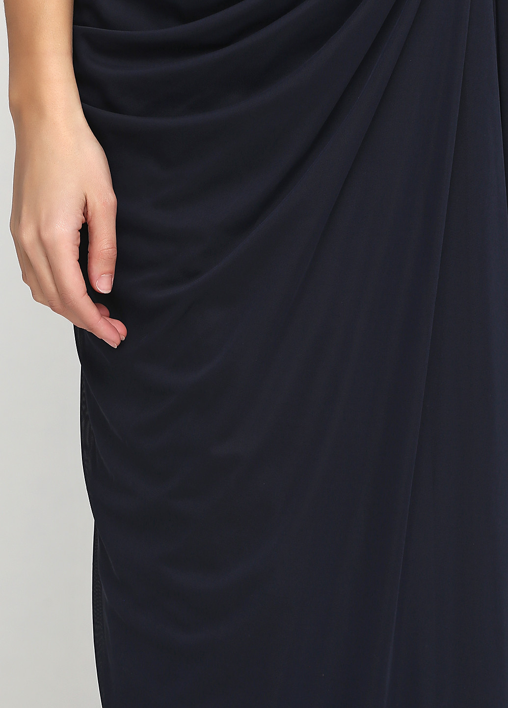Темно-синее вечернее платье в греческом стиле Adrianna Papell однотонное
