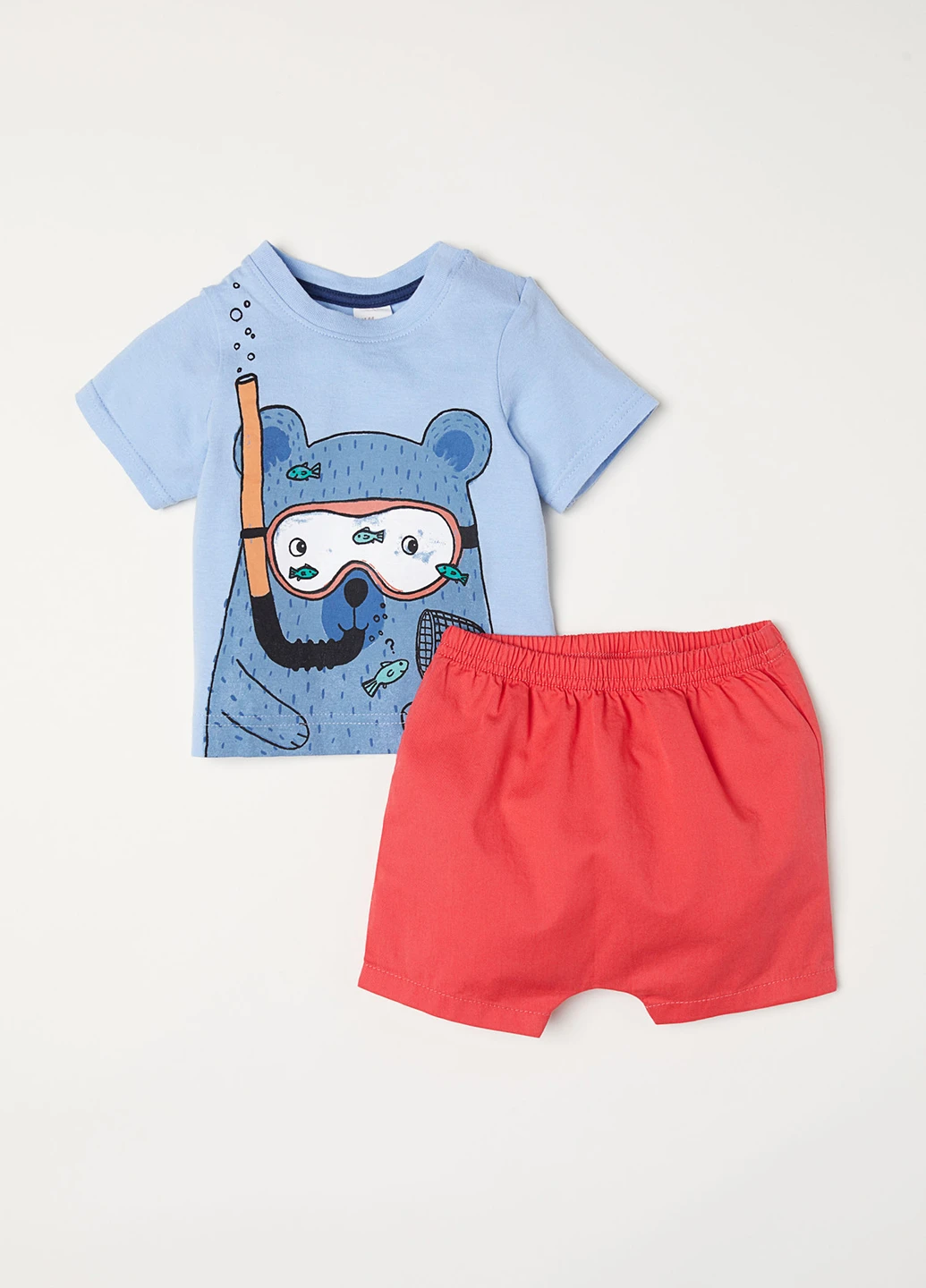 Блакитний демісезонний комплект (футболка, шорти) H&M